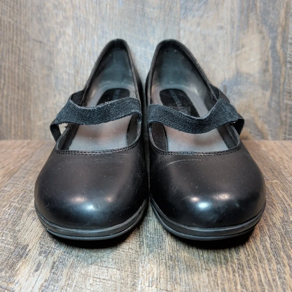 Merrell Evera Draft Black Leather Mary Jane Heel Comfort Shoes Women's Size 11